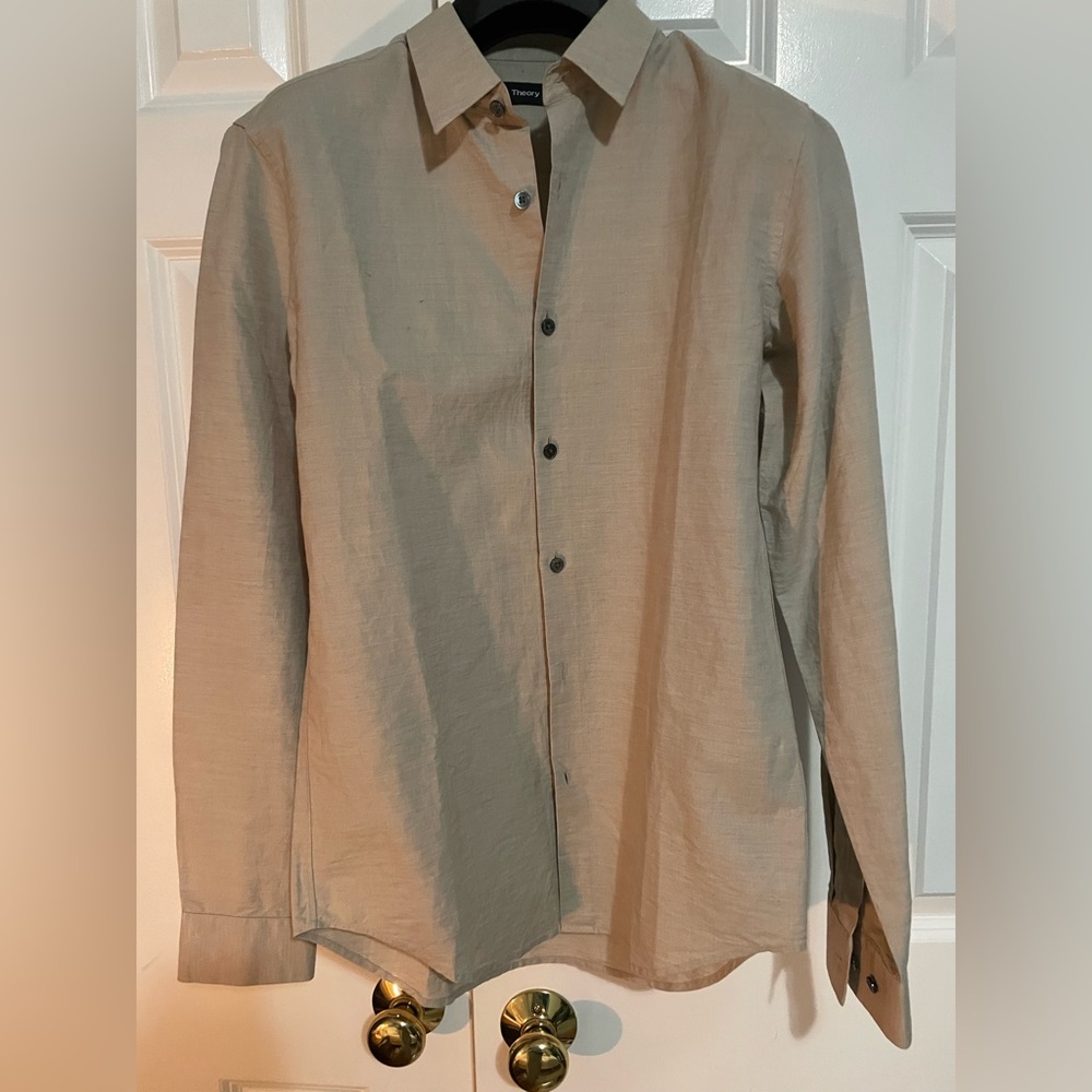 Theory Irving Shirt in Linen Twill perfect beige size XS